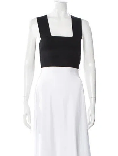 Pre-owned A.l.c Square Neckline Sleeveless Crop Top In Black