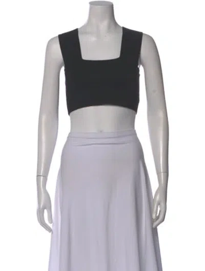 Pre-owned A.l.c Square Neckline Sleeveless Crop Top In Black