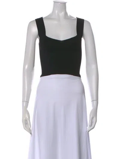 Pre-owned A.l.c Square Neckline Sleeveless Crop Top In Black