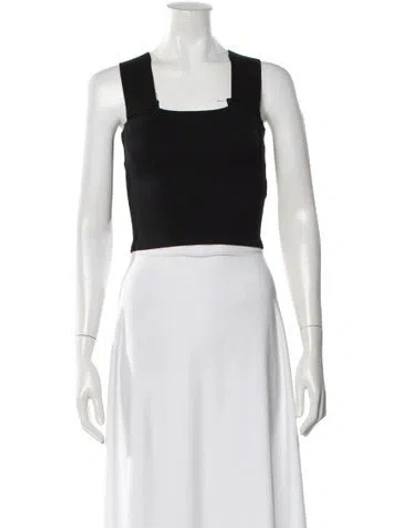 Pre-owned A.l.c Square Neckline Sleeveless Crop Top In Black