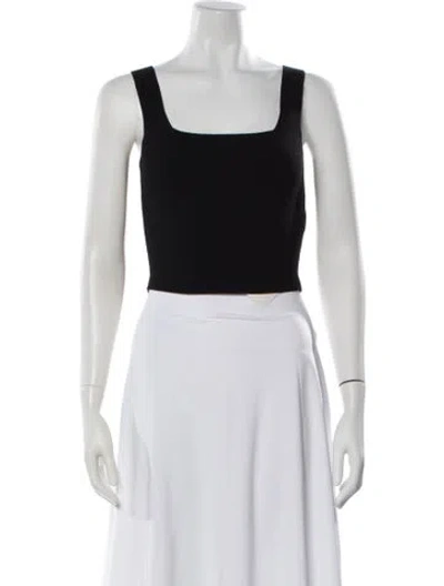 Pre-owned A.l.c Square Neckline Sleeveless Crop Top In Black