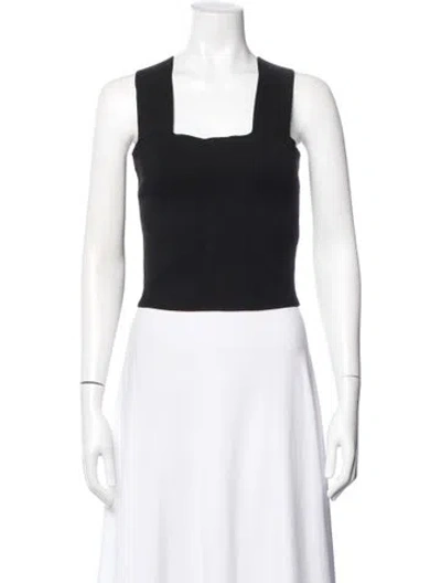 Pre-owned A.l.c Square Neckline Sleeveless Crop Top In Black