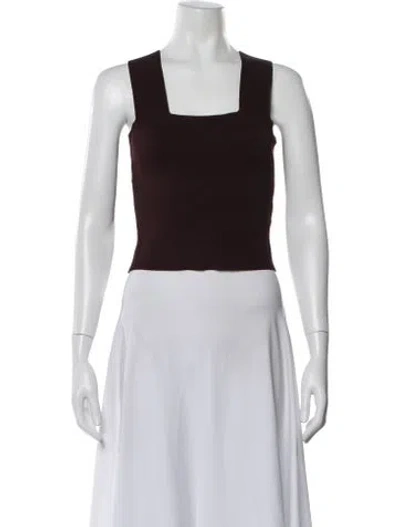 Pre-owned A.l.c Square Neckline Sleeveless Crop Top In Black
