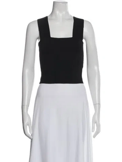Pre-owned A.l.c Square Neckline Sleeveless Crop Top In Black