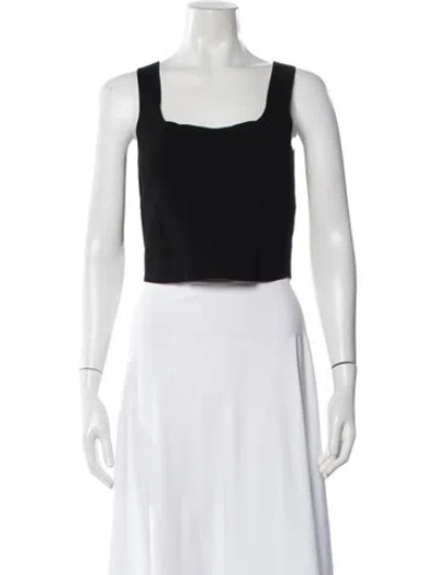Pre-owned A.l.c Square Neckline Sleeveless Crop Top In Black
