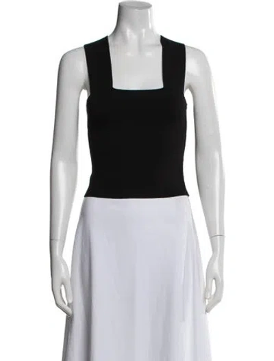 Pre-owned A.l.c Square Neckline Sleeveless Crop Top In Black
