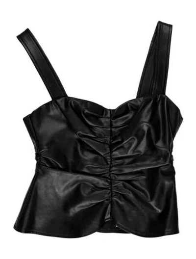 Pre-owned A.l.c Square Neckline Sleeveless Crop Top In Black