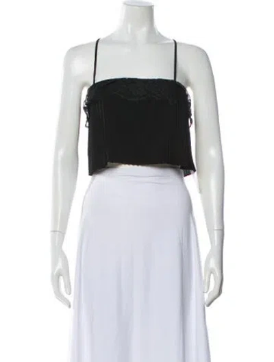 Pre-owned A.l.c Square Neckline Sleeveless Crop Top In Blue