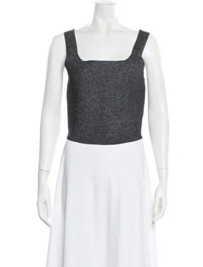 Pre-owned A.l.c Square Neckline Sleeveless Crop Top In Blue