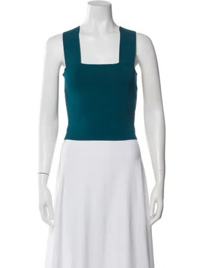 Pre-owned A.l.c Square Neckline Sleeveless Crop Top In Blue