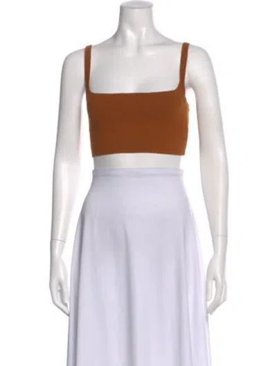 Pre-owned A.l.c Square Neckline Sleeveless Crop Top In Brown