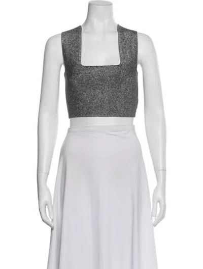 Pre-owned A.l.c Square Neckline Sleeveless Crop Top In Gray