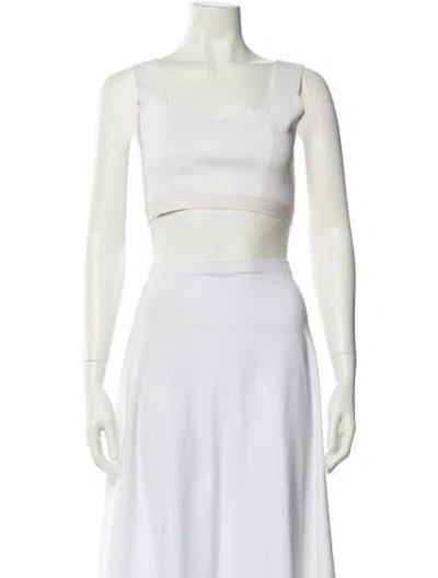Pre-owned A.l.c Square Neckline Sleeveless Crop Top In Multi