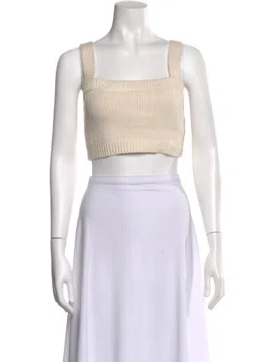 Pre-owned A.l.c Square Neckline Sleeveless Crop Top In Neutral