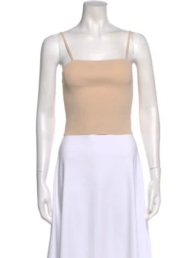 Pre-owned A.l.c Square Neckline Sleeveless Crop Top In Neutral