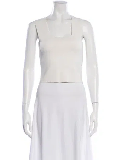 Pre-owned A.l.c Square Neckline Sleeveless Crop Top In Neutral