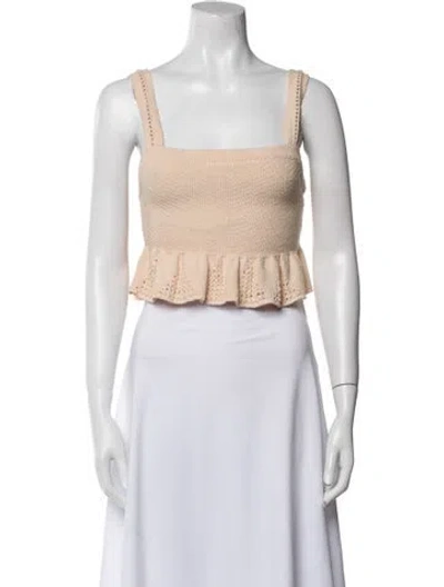 Pre-owned A.l.c Square Neckline Sleeveless Crop Top In Neutral