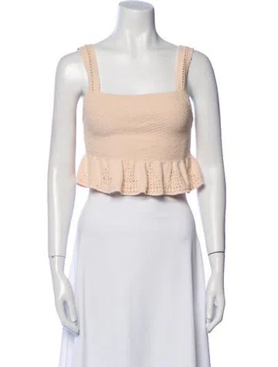 Pre-owned A.l.c Square Neckline Sleeveless Crop Top In Neutral