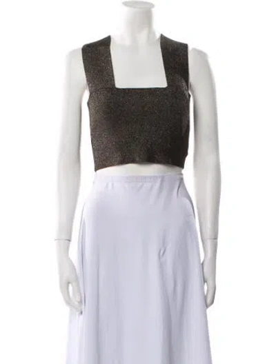 Pre-owned A.l.c Square Neckline Sleeveless Crop Top In Neutral
