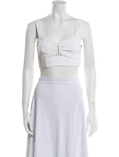 Pre-owned A.l.c Square Neckline Sleeveless Crop Top In Neutral