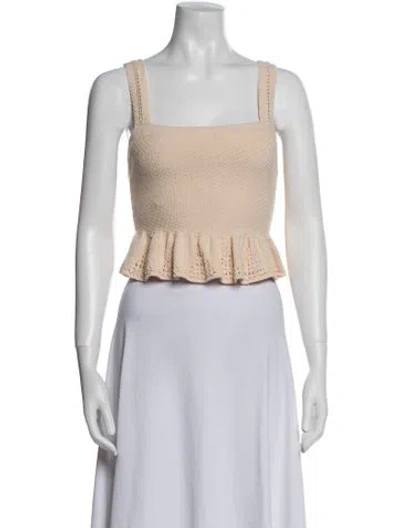 Pre-owned A.l.c Square Neckline Sleeveless Crop Top In Neutral