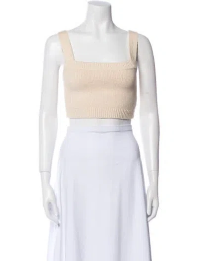 Pre-owned A.l.c Square Neckline Sleeveless Crop Top In Neutral