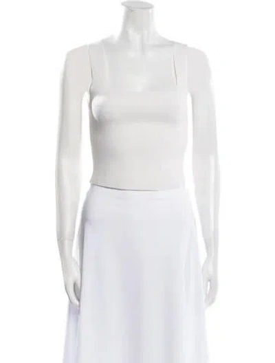 Pre-owned A.l.c Square Neckline Sleeveless Crop Top In Neutral