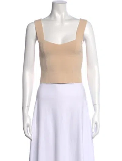 Pre-owned A.l.c Square Neckline Sleeveless Crop Top In Neutral