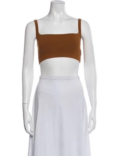 Pre-owned A.l.c Square Neckline Sleeveless Crop Top In Neutral