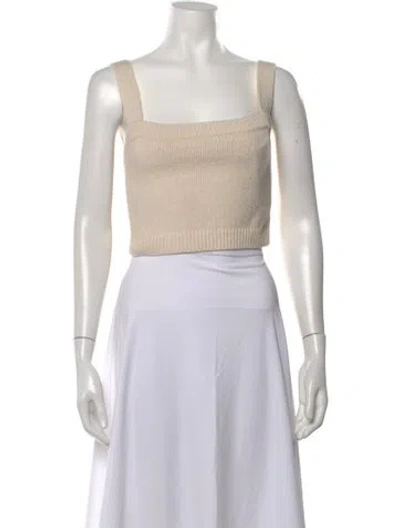 Pre-owned A.l.c Square Neckline Sleeveless Crop Top In Neutral