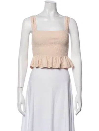 Pre-owned A.l.c Square Neckline Sleeveless Crop Top In Neutral