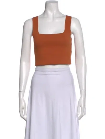 Pre-owned A.l.c Square Neckline Sleeveless Crop Top In Orange