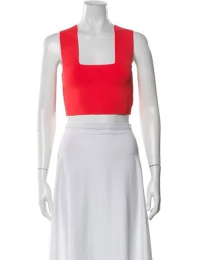 Pre-owned A.l.c Square Neckline Sleeveless Crop Top In Orange