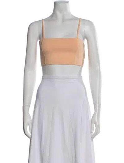 Pre-owned A.l.c Square Neckline Sleeveless Crop Top In Orange