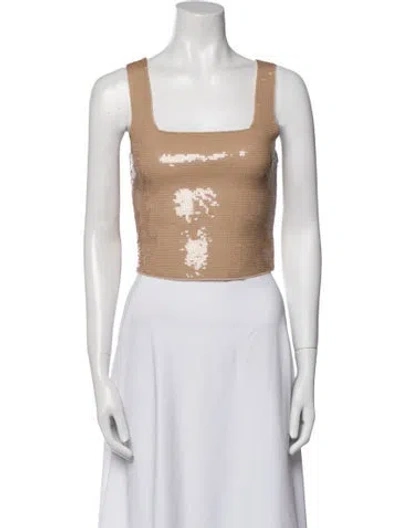 Pre-owned A.l.c Square Neckline Sleeveless Crop Top In Purple