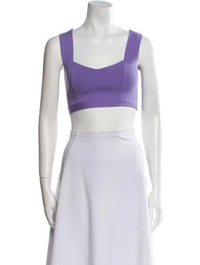 Pre-owned A.l.c Square Neckline Sleeveless Crop Top In Purple