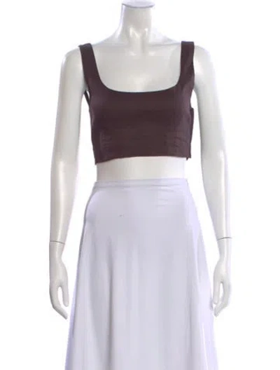 Pre-owned A.l.c Square Neckline Sleeveless Crop Top In Purple