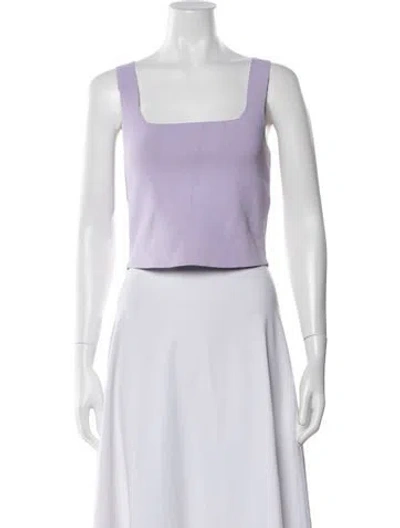 Pre-owned A.l.c Square Neckline Sleeveless Crop Top In Purple