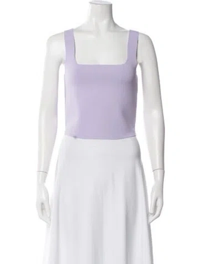 Pre-owned A.l.c Square Neckline Sleeveless Crop Top In Purple