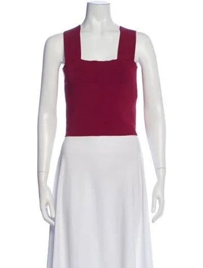 Pre-owned A.l.c Square Neckline Sleeveless Crop Top In Red
