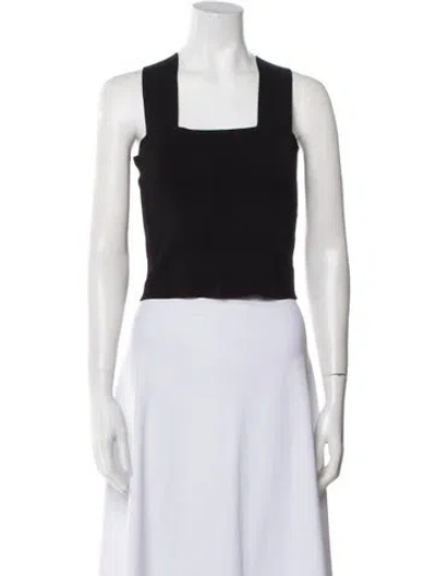 Pre-owned A.l.c Square Neckline Sleeveless Crop Top W/ Tags In Black
