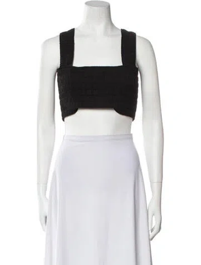 Pre-owned A.l.c Square Neckline Sleeveless Crop Top W/ Tags In Black