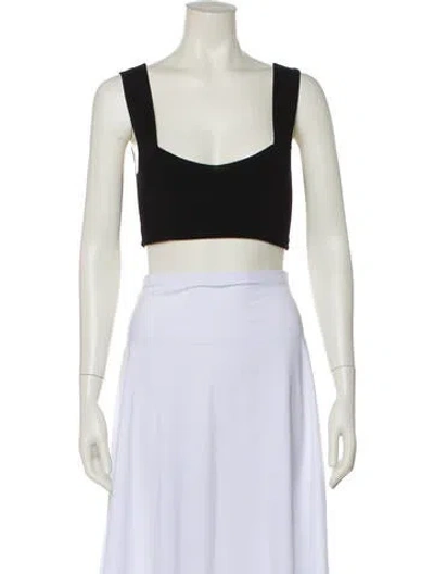 Pre-owned A.l.c Square Neckline Sleeveless Crop Top W/ Tags In Black