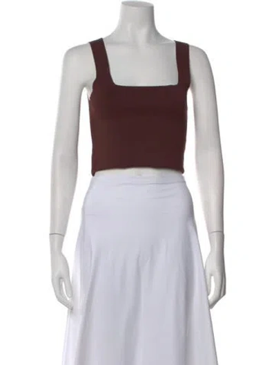 Pre-owned A.l.c Square Neckline Sleeveless Crop Top W/ Tags In Black