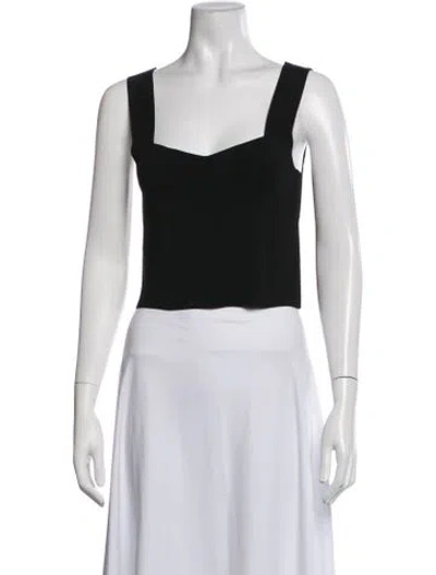 Pre-owned A.l.c Square Neckline Sleeveless Crop Top W/ Tags In Black