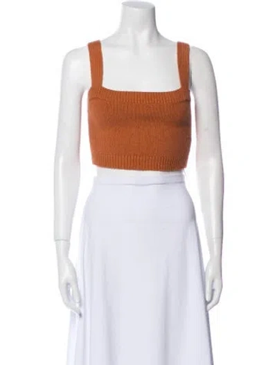 Pre-owned A.l.c Square Neckline Sleeveless Crop Top W/ Tags In Brown