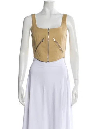 Pre-owned A.l.c Square Neckline Sleeveless Crop Top W/ Tags In Neutral