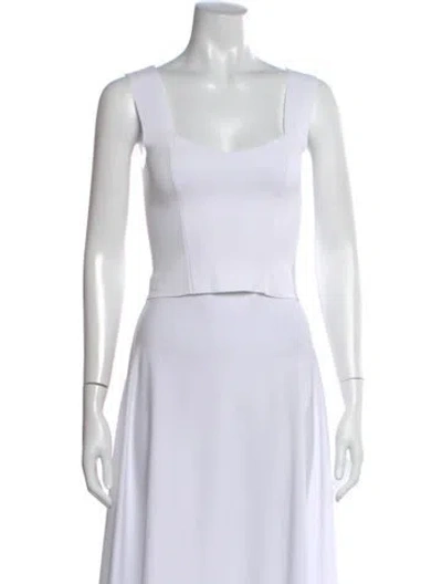 Pre-owned A.l.c Square Neckline Sleeveless Crop Top W/ Tags In White