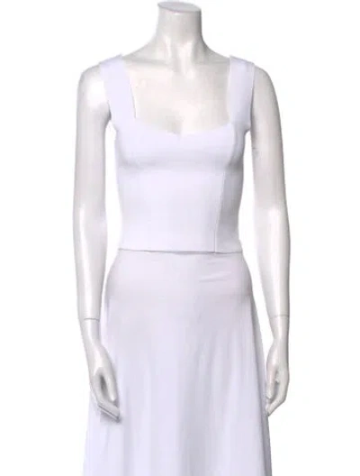 Pre-owned A.l.c Square Neckline Sleeveless Crop Top In White