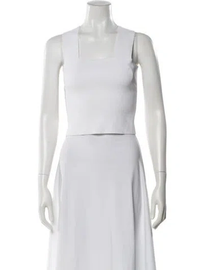 Pre-owned A.l.c Square Neckline Sleeveless Crop Top In White